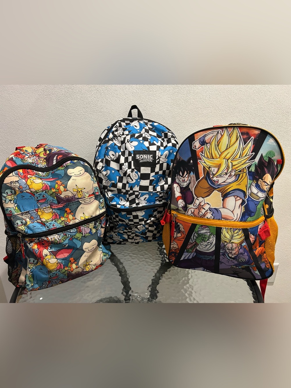 Sonic Themed Kids Backpack in Blue and Black